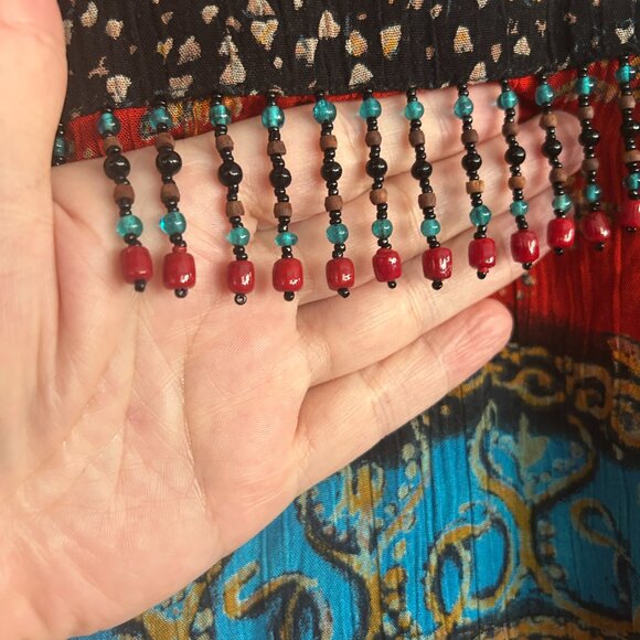 Vtg Carole Little Jacket • Women’s 10 • Beaded Colorblock Boho Hippie Designer - Picture 6 of 7